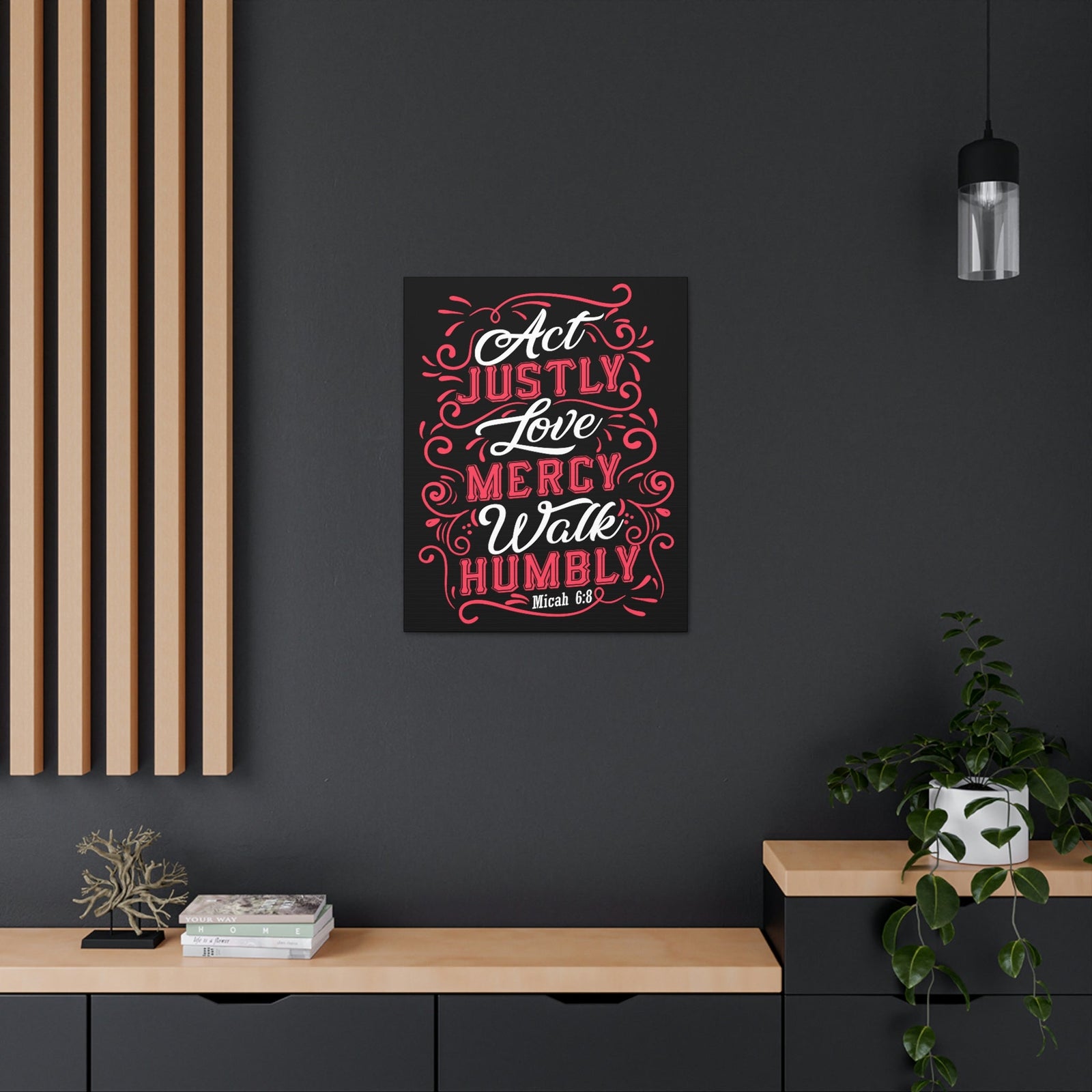 Scripture Walls Act Justly Micah 6:8 White Red Christian Wall Art Bible Verse Print Ready to Hang Unframed-Express Your Love Gifts
