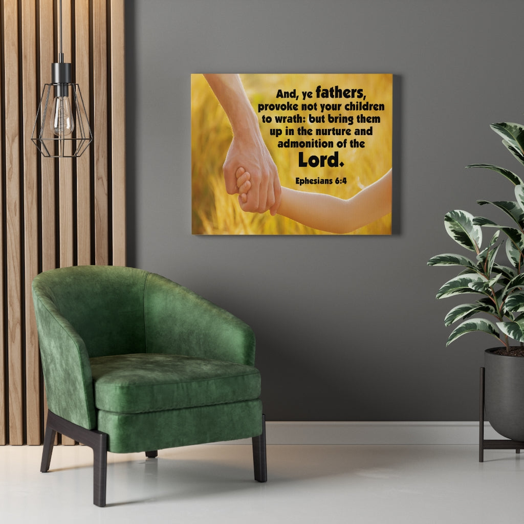 Scripture Walls Admonition of the Lord Ephesians 6:4 Bible Verse Canvas Christian Wall Art Ready to Hang Unframed-Express Your Love Gifts