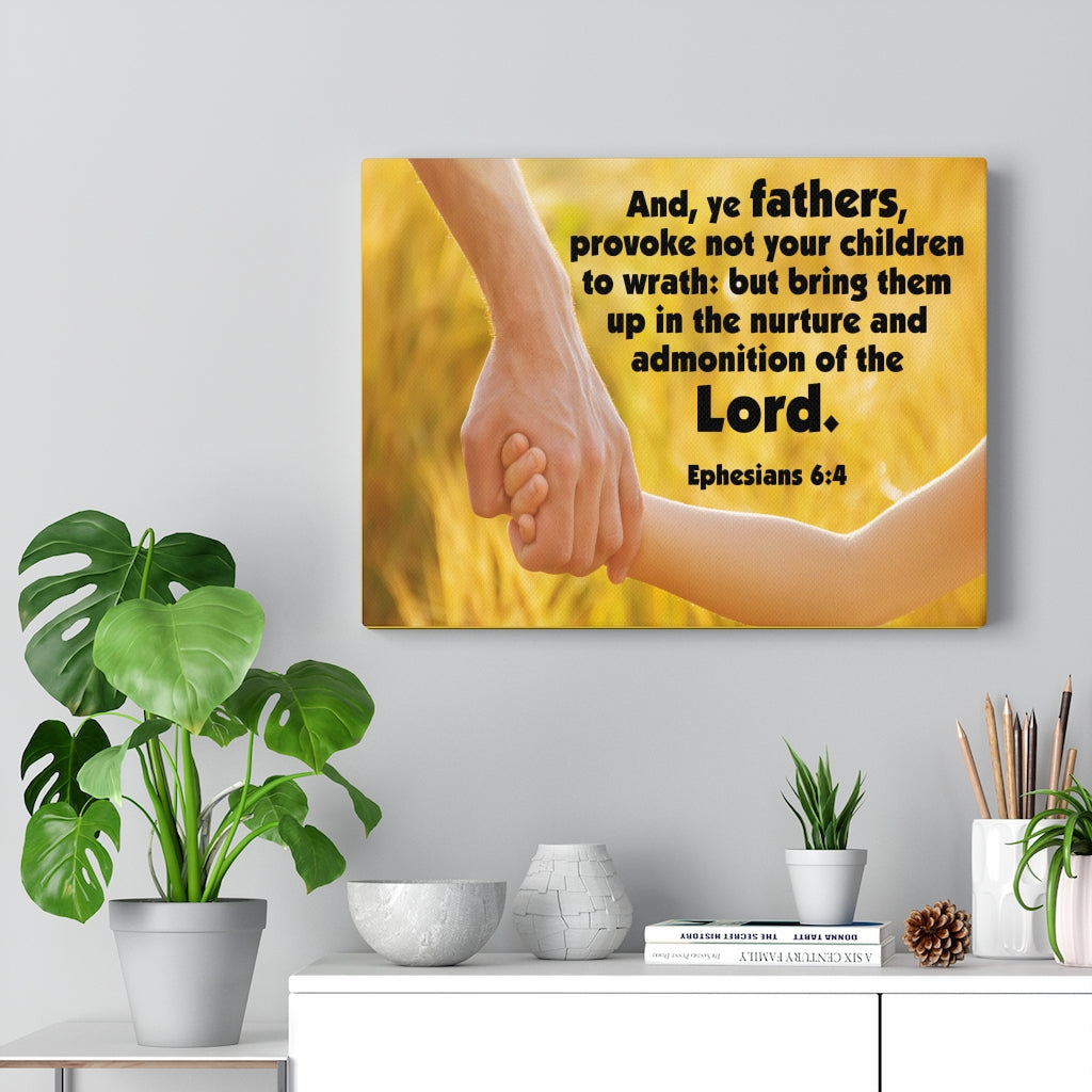 Scripture Walls Admonition of the Lord Ephesians 6:4 Bible Verse Canvas Christian Wall Art Ready to Hang Unframed-Express Your Love Gifts