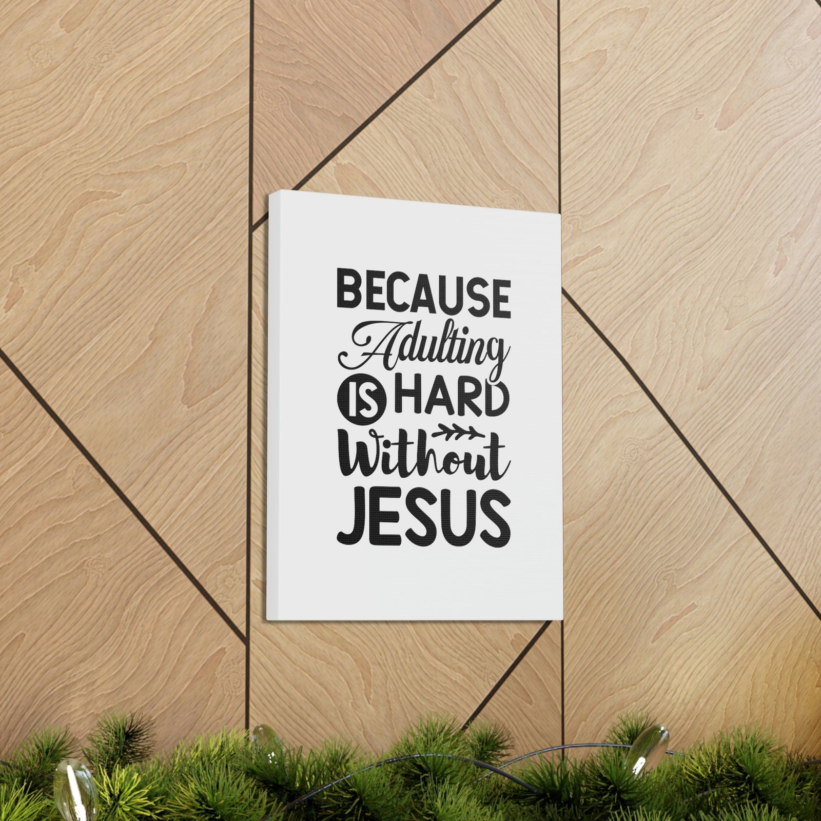Scripture Walls Adulting Is Hard Without Jesus Romans 3:23 Christian Wall Art Bible Verse Print Ready to Hang Unframed-Express Your Love Gifts