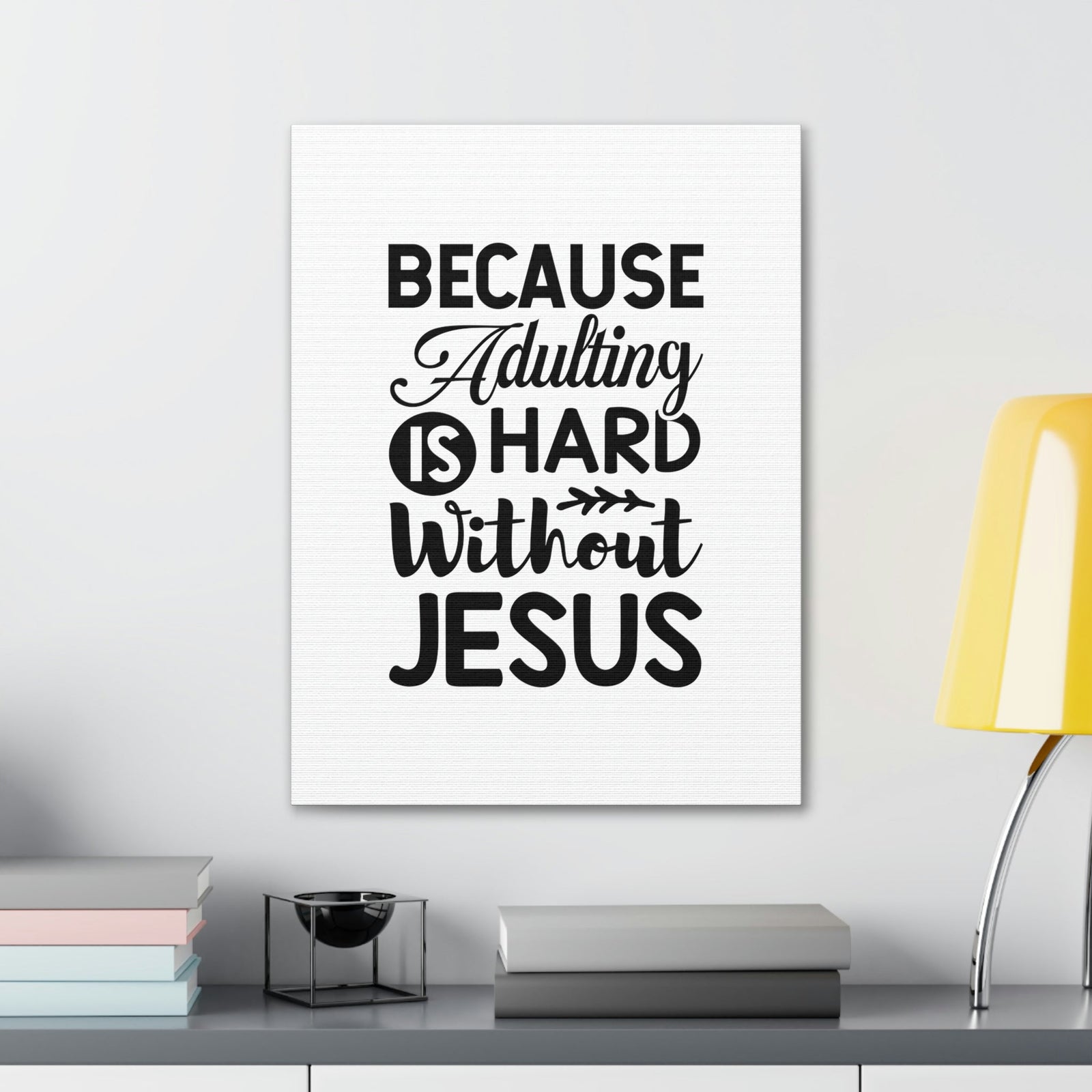 Scripture Walls Adulting Is Hard Without Jesus Romans 3:23 Christian Wall Art Bible Verse Print Ready to Hang Unframed-Express Your Love Gifts