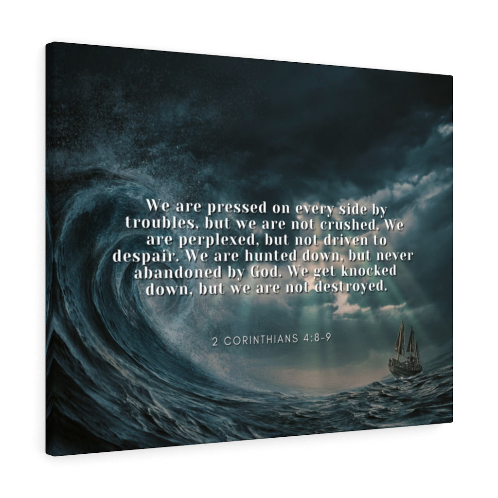 Scripture Walls Adversity 2 Corinthians 4:8-9 Bible Verse Canvas Christian Wall Art Ready to Hang Unframed-Express Your Love Gifts