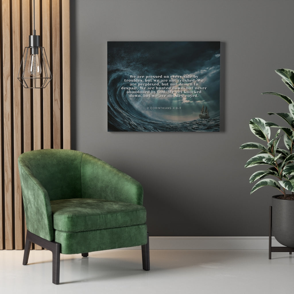 Scripture Walls Adversity 2 Corinthians 4:8-9 Bible Verse Canvas Christian Wall Art Ready to Hang Unframed-Express Your Love Gifts
