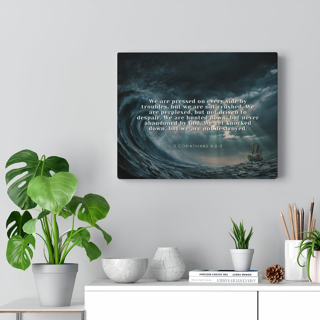 Scripture Walls Adversity 2 Corinthians 4:8-9 Bible Verse Canvas Christian Wall Art Ready to Hang Unframed-Express Your Love Gifts