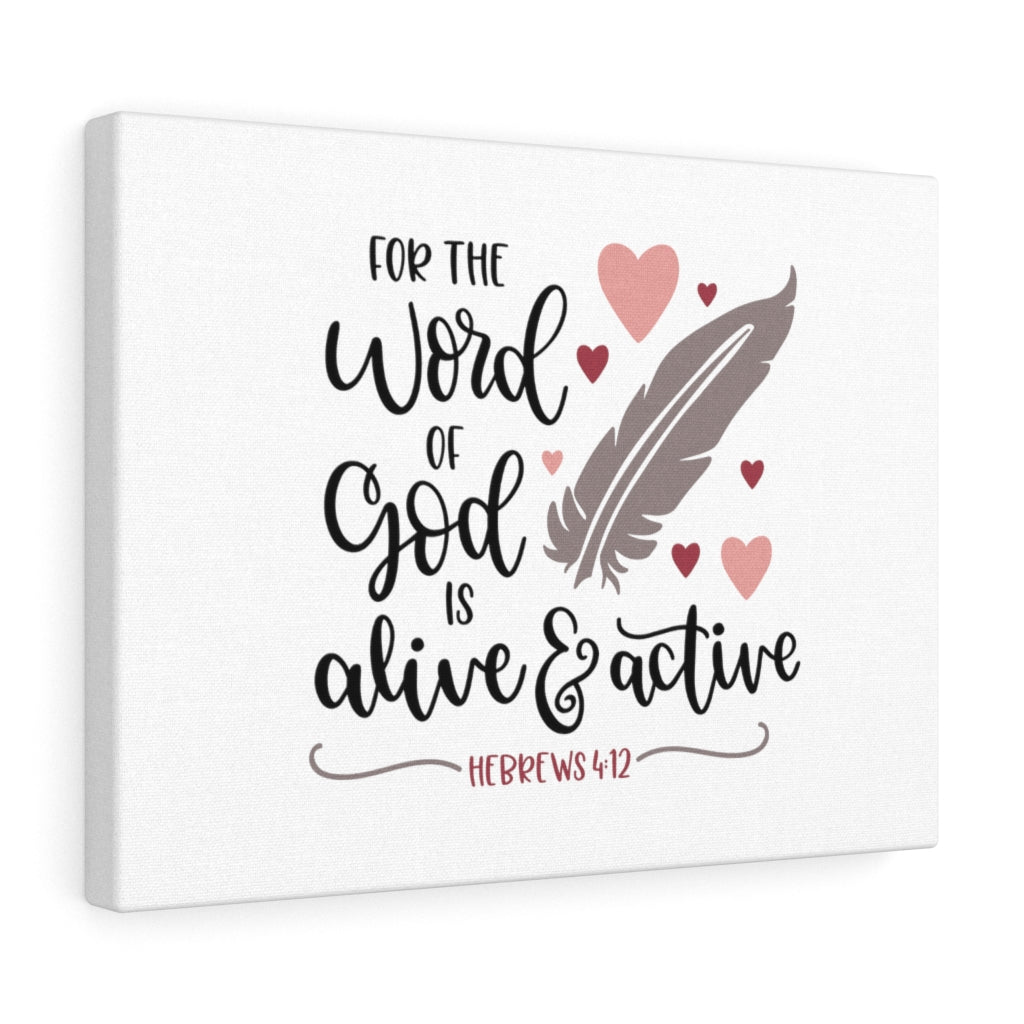 Scripture Walls Alive & Active Hebrews 4:12 Bible Verse Canvas Christian Wall Art Ready to Hang Unframed-Express Your Love Gifts