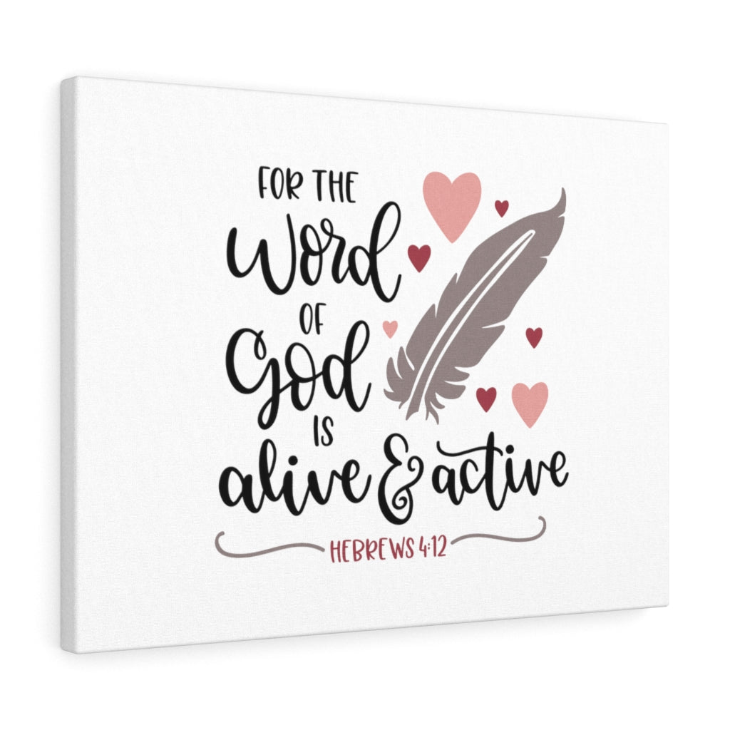 Scripture Walls Alive & Active Hebrews 4:12 Bible Verse Canvas Christian Wall Art Ready to Hang Unframed-Express Your Love Gifts