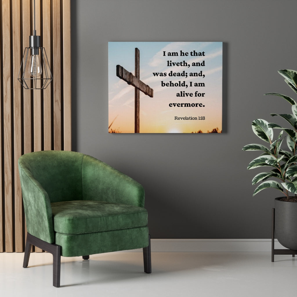 Scripture Walls Alive Revelation 1:18 Bible Verse Canvas Christian Wall Art Ready to Hang Unframed-Express Your Love Gifts