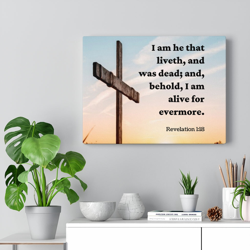 Scripture Walls Alive Revelation 1:18 Bible Verse Canvas Christian Wall Art Ready to Hang Unframed-Express Your Love Gifts