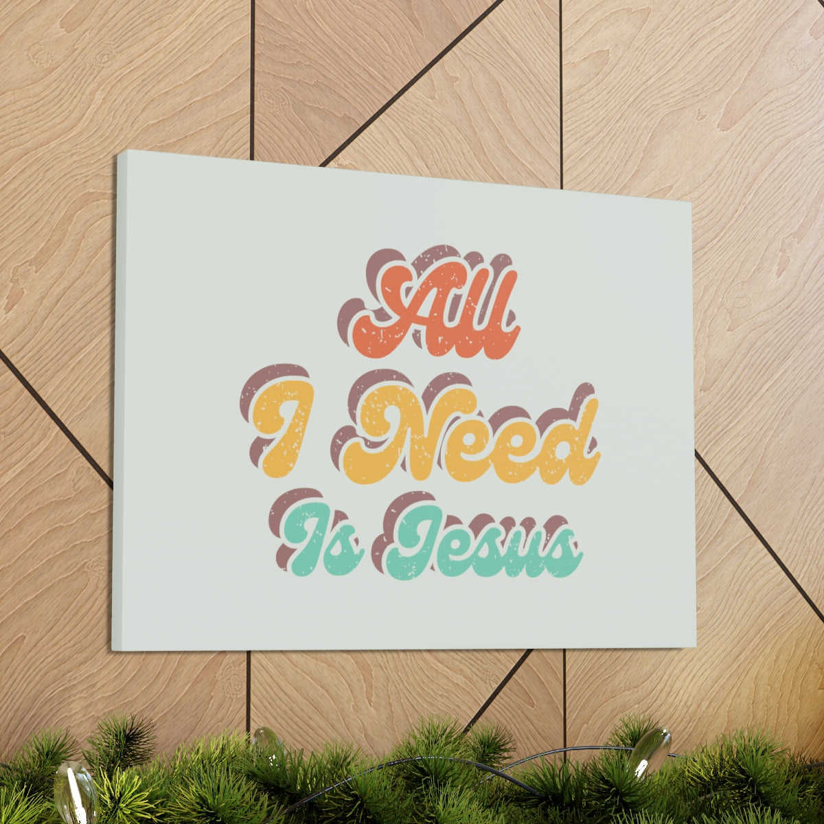 Scripture Walls All I Need Tricolor Matthew 28:18 Christian Wall Art Bible Verse Print Ready to Hang Unframed-Express Your Love Gifts