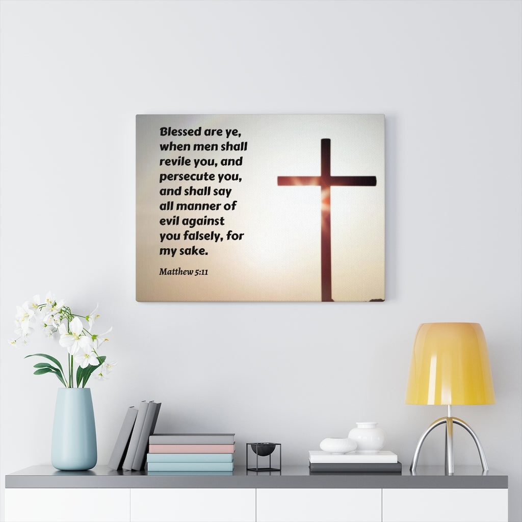Scripture Walls All Manner Matthew 5:11 Bible Verse Canvas Christian Wall Art Ready to Hang Unframed-Express Your Love Gifts