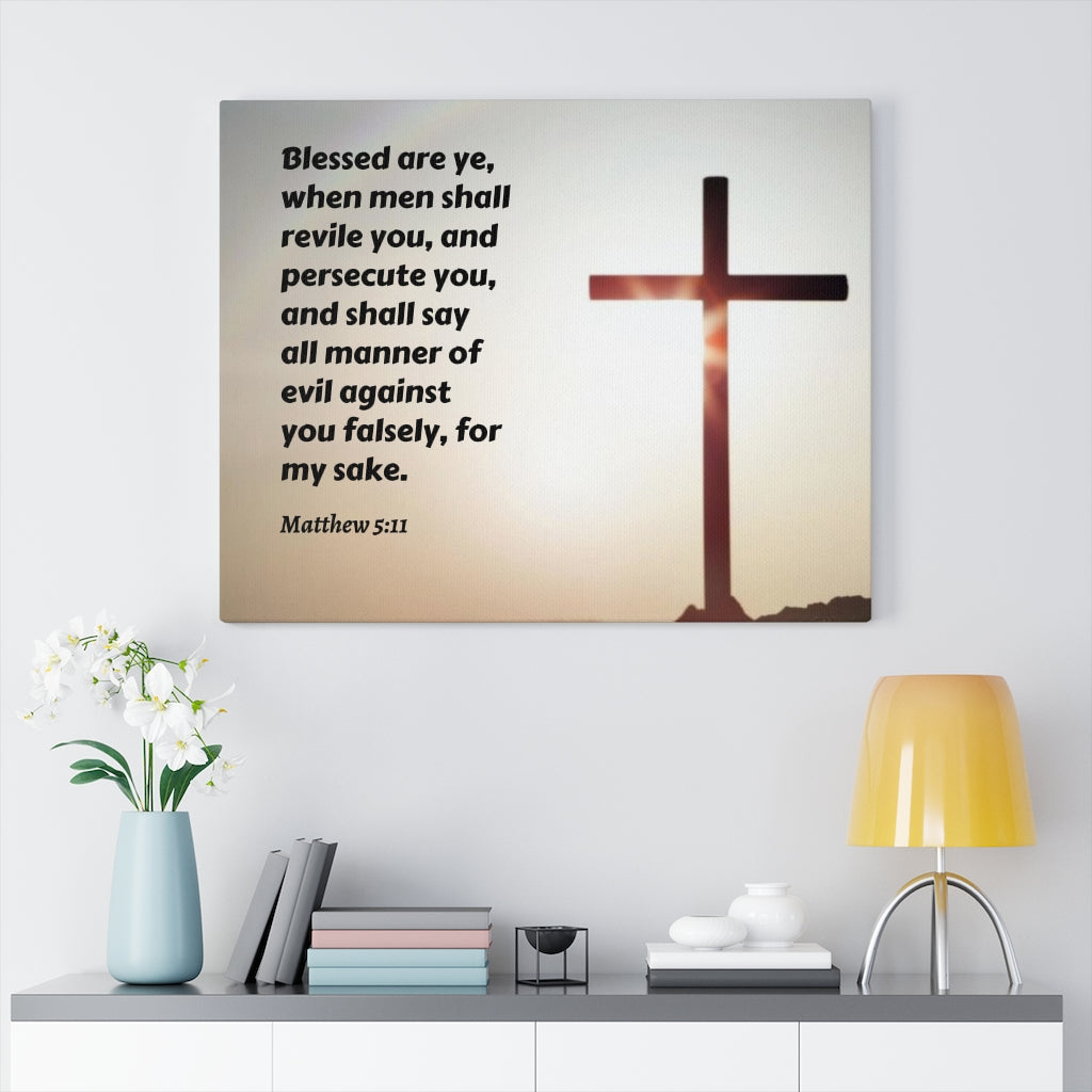 Scripture Walls All Manner Matthew 5:11 Bible Verse Canvas Christian Wall Art Ready to Hang Unframed-Express Your Love Gifts