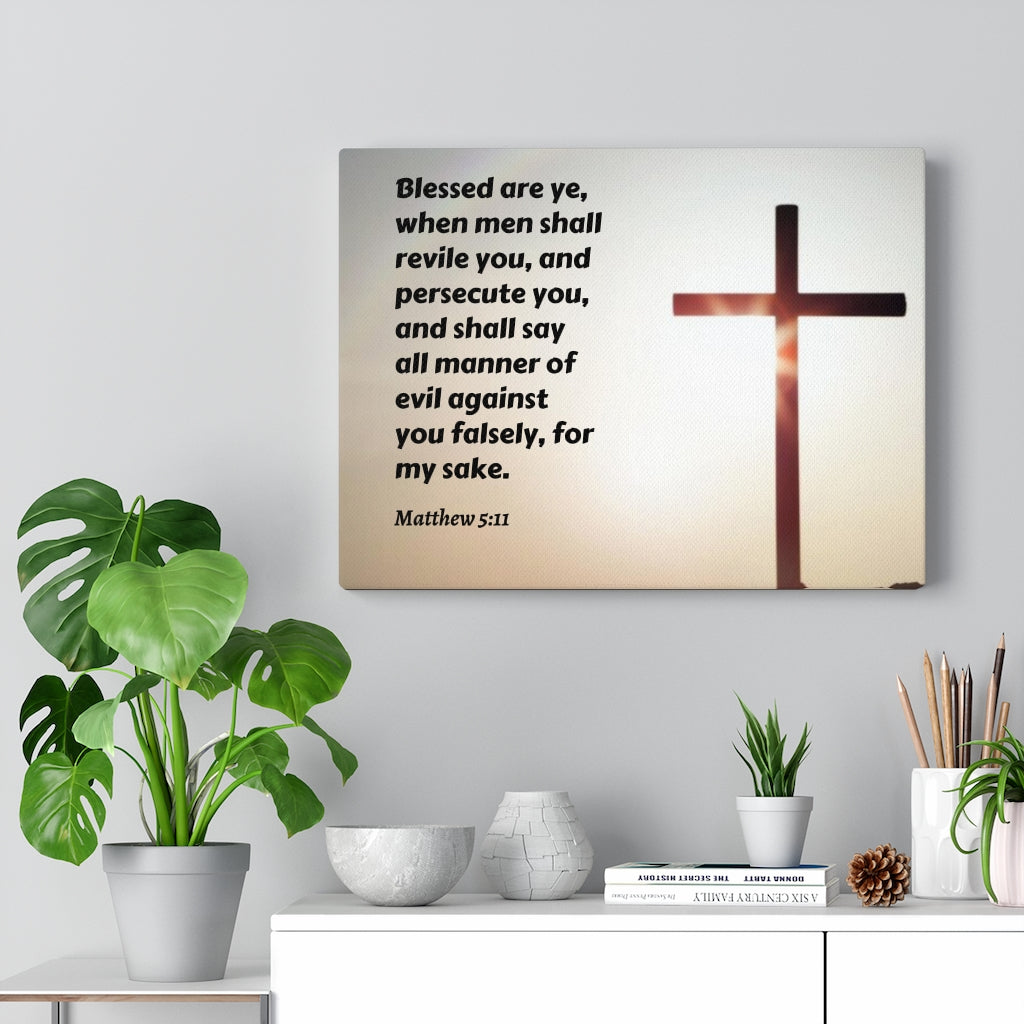 Scripture Walls All Manner Matthew 5:11 Bible Verse Canvas Christian Wall Art Ready to Hang Unframed-Express Your Love Gifts