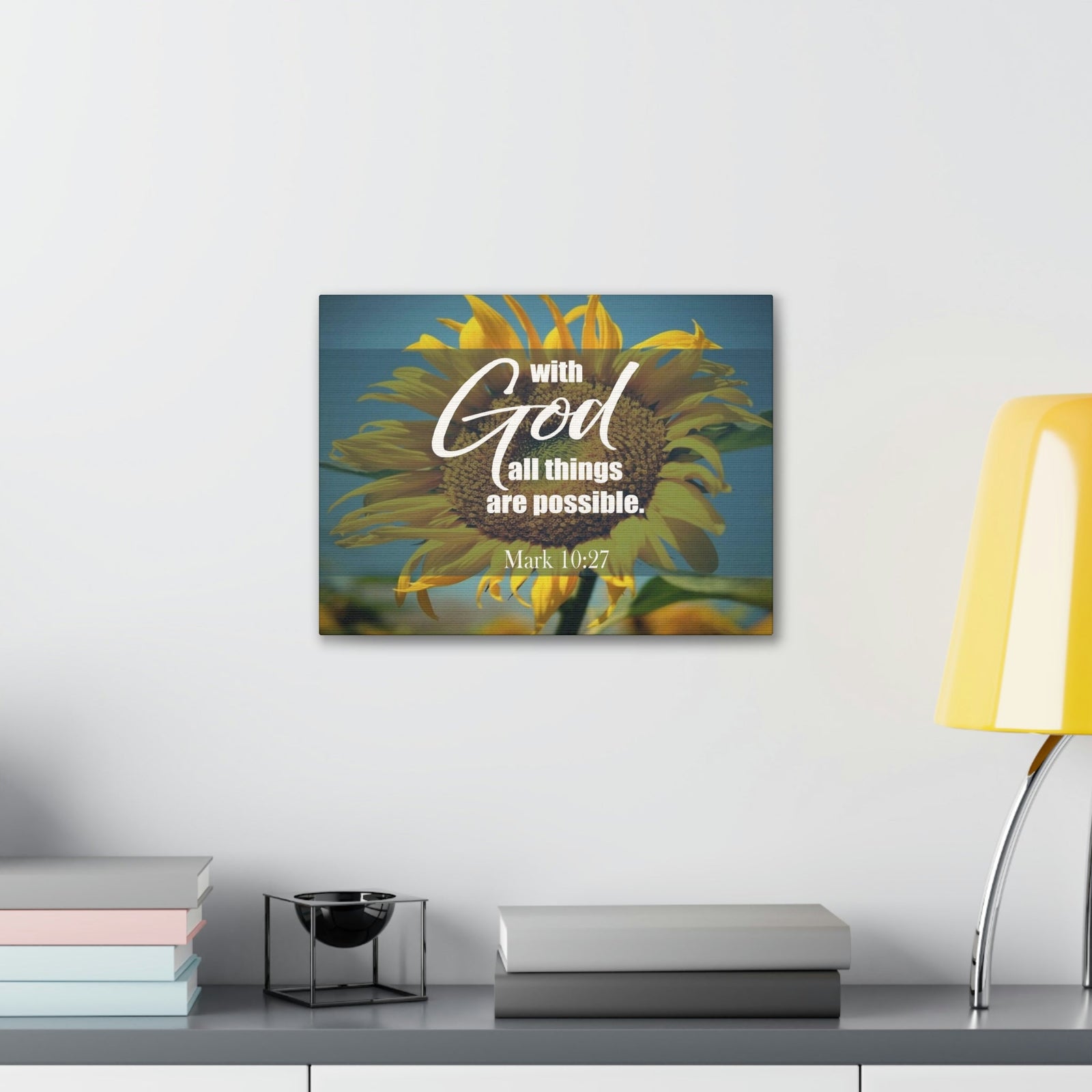 Scripture Walls All Things Are Possible Mark 10:27 Bible Verse Canvas Christian Wall Art Ready to Hang Unframed-Express Your Love Gifts