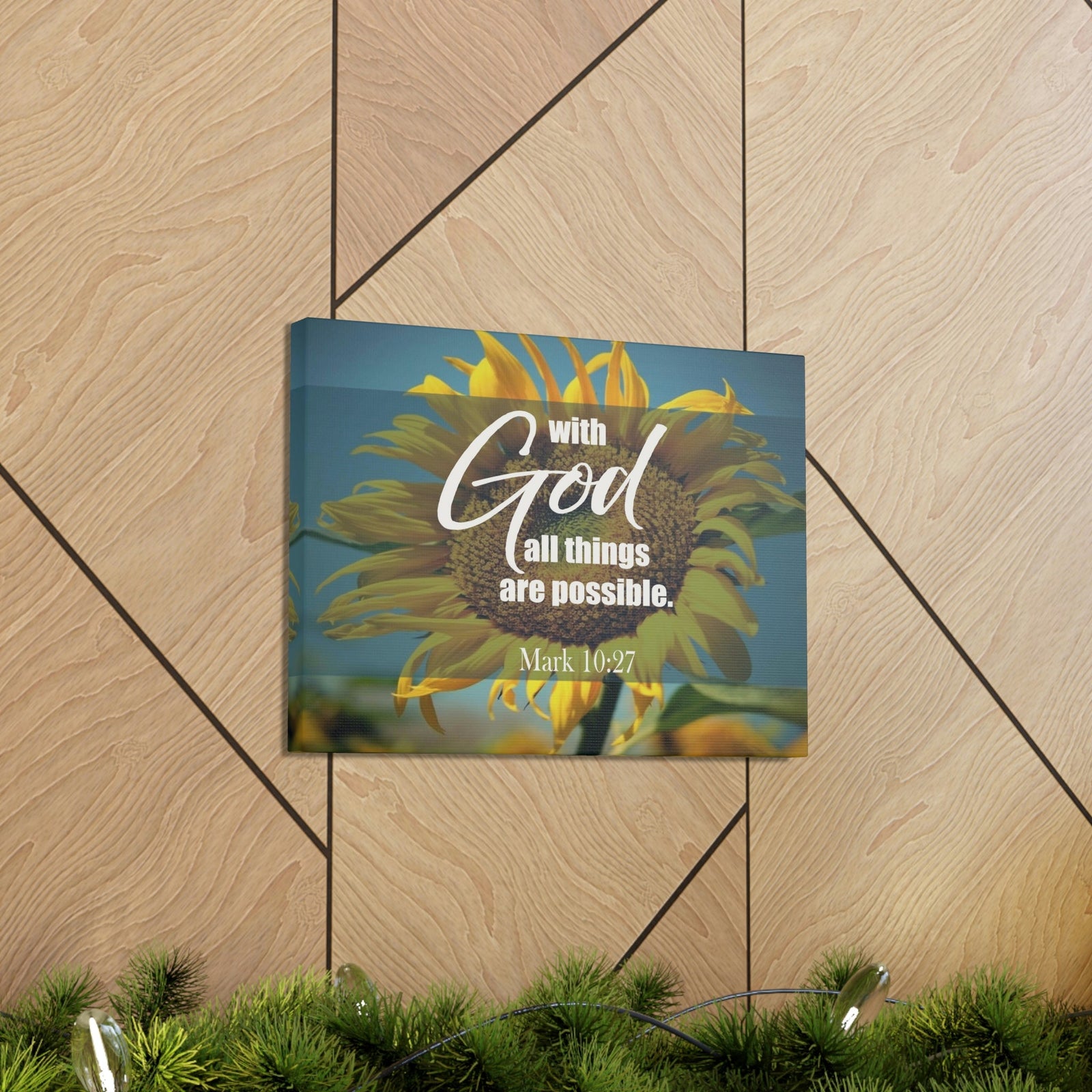 Scripture Walls All Things Are Possible Mark 10:27 Bible Verse Canvas Christian Wall Art Ready to Hang Unframed-Express Your Love Gifts