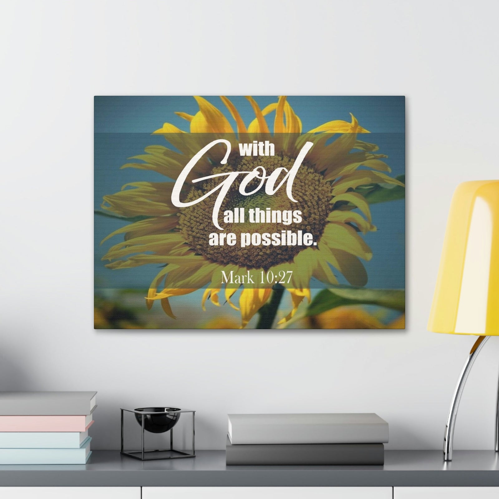 Scripture Walls All Things Are Possible Mark 10:27 Bible Verse Canvas Christian Wall Art Ready to Hang Unframed-Express Your Love Gifts