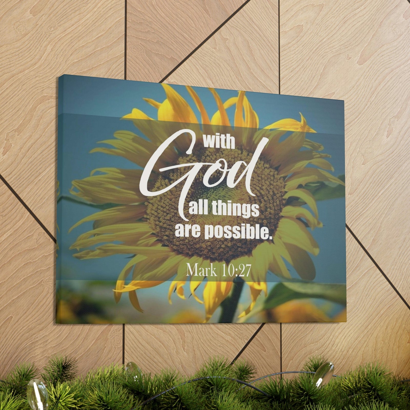 Scripture Walls All Things Are Possible Mark 10:27 Bible Verse Canvas Christian Wall Art Ready to Hang Unframed-Express Your Love Gifts