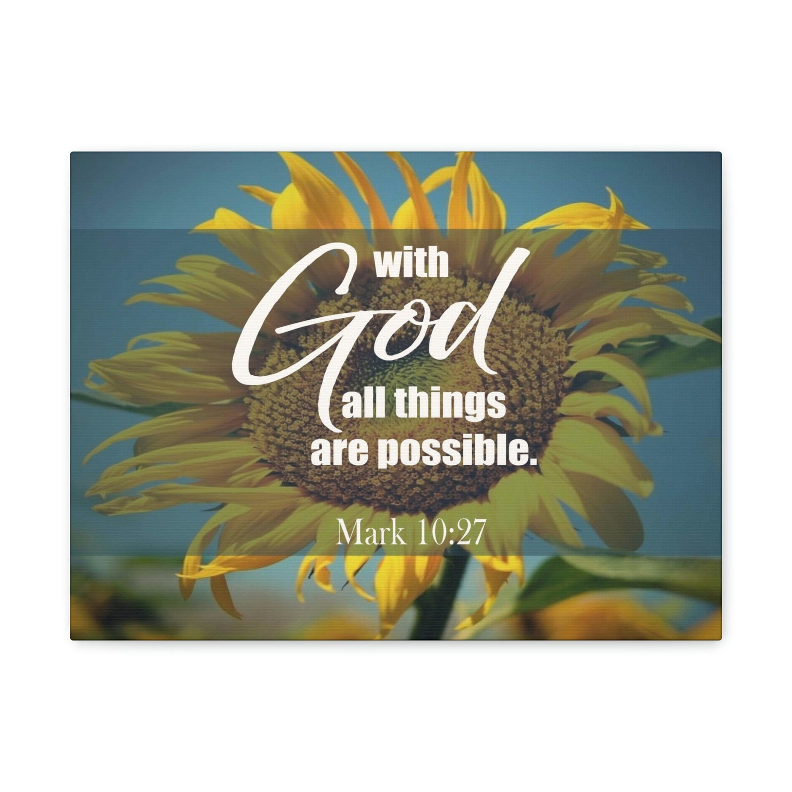 Scripture Walls All Things Are Possible Mark 10:27 Bible Verse Canvas Christian Wall Art Ready to Hang Unframed-Express Your Love Gifts