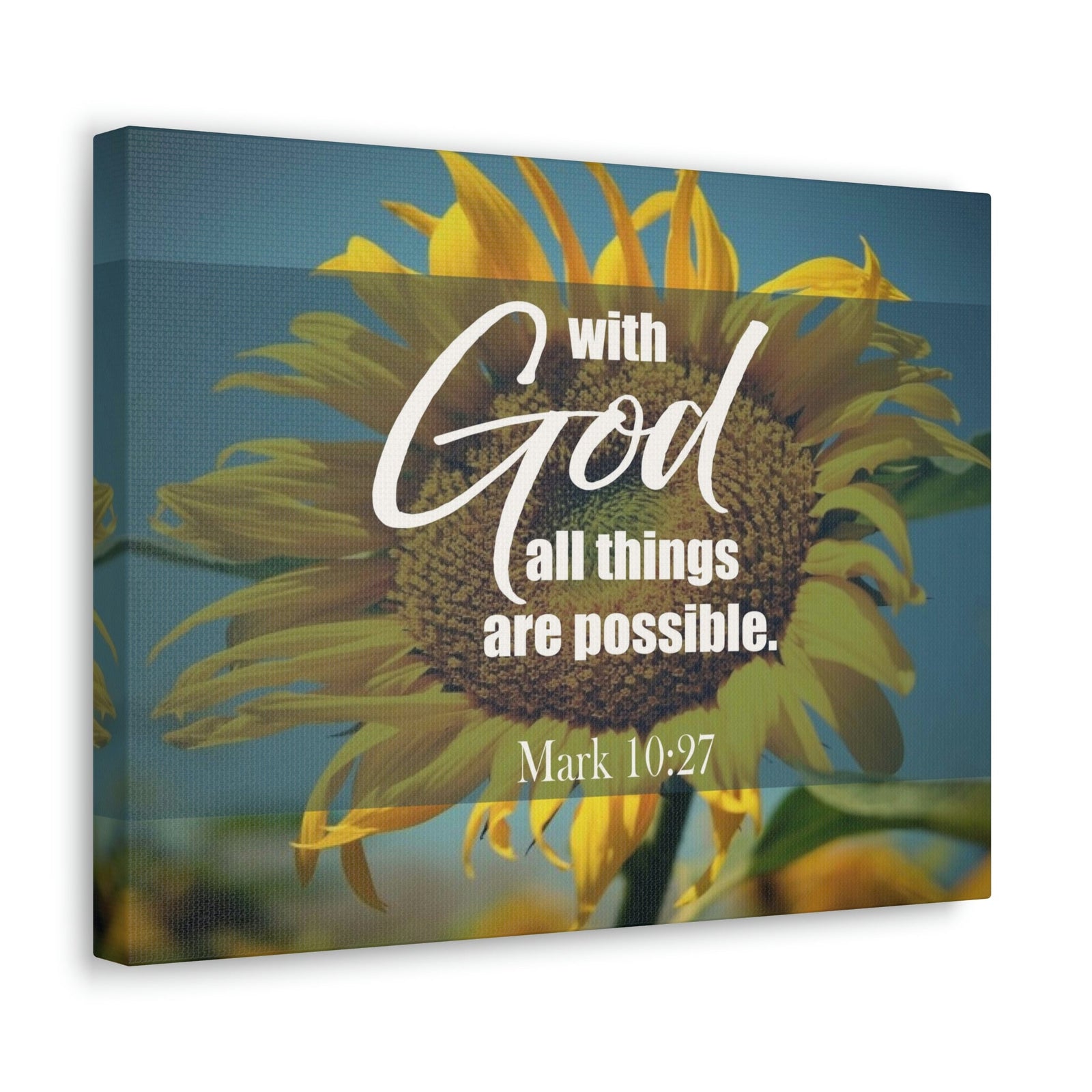 Scripture Walls All Things Are Possible Mark 10:27 Bible Verse Canvas Christian Wall Art Ready to Hang Unframed-Express Your Love Gifts