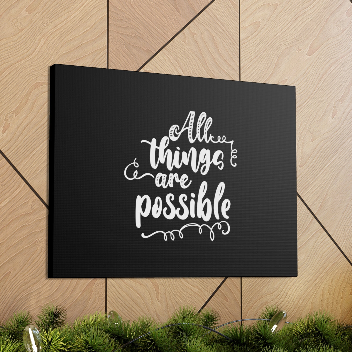 Scripture Walls All Things Are Possible Mark 9:23 Black Christian Wall Art Bible Verse Print Ready to Hang Unframed-Express Your Love Gifts