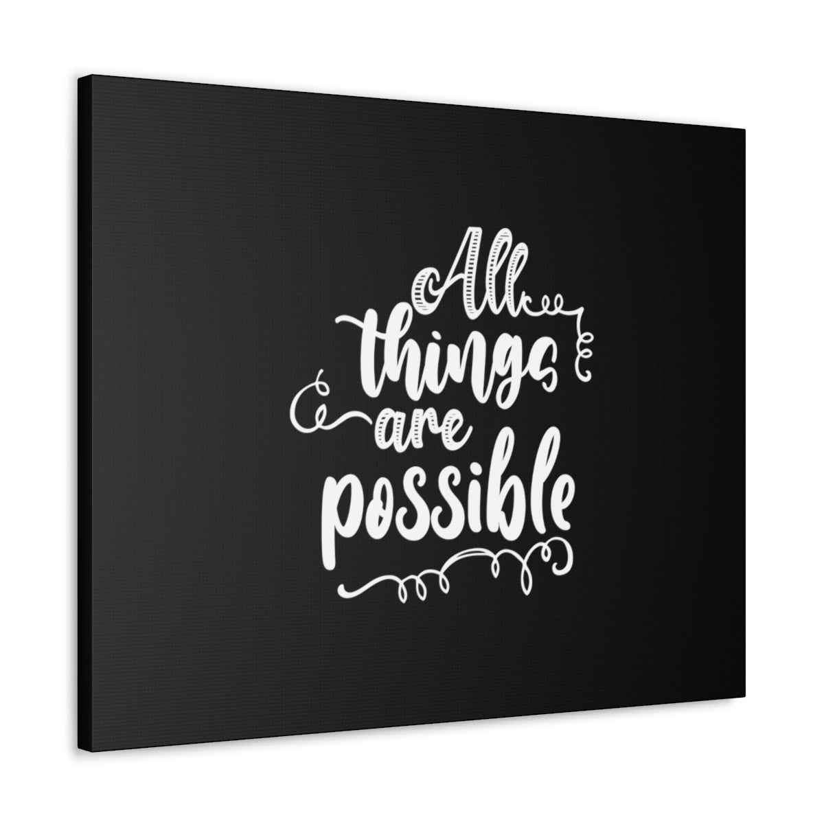 Scripture Walls All Things Are Possible Mark 9:23 Black Christian Wall Art Bible Verse Print Ready to Hang Unframed-Express Your Love Gifts