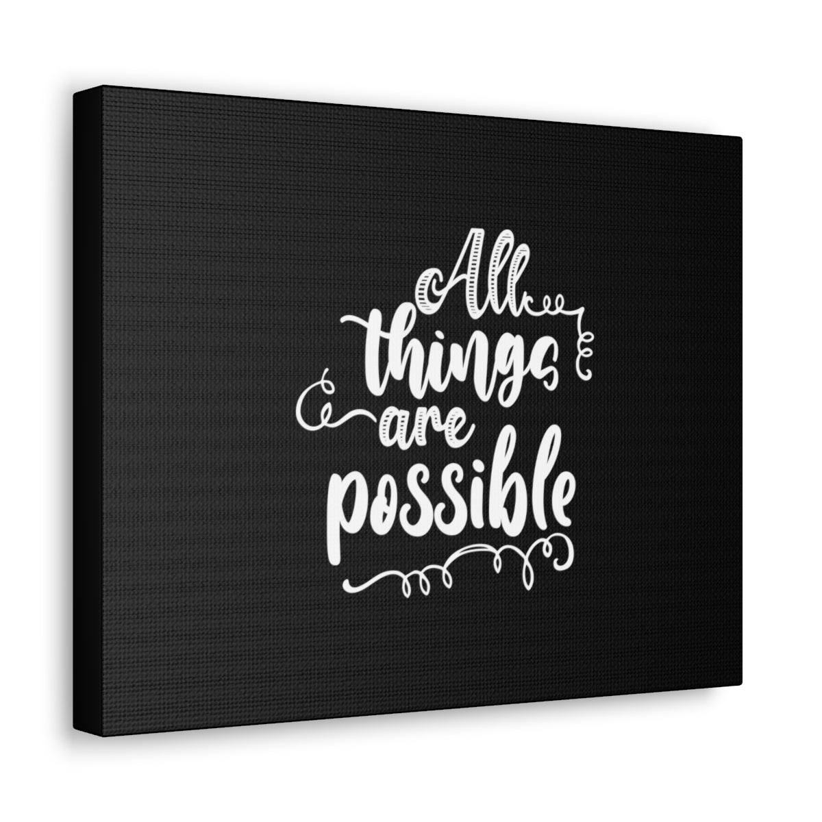 Scripture Walls All Things Are Possible Mark 9:23 Black Christian Wall Art Bible Verse Print Ready to Hang Unframed-Express Your Love Gifts