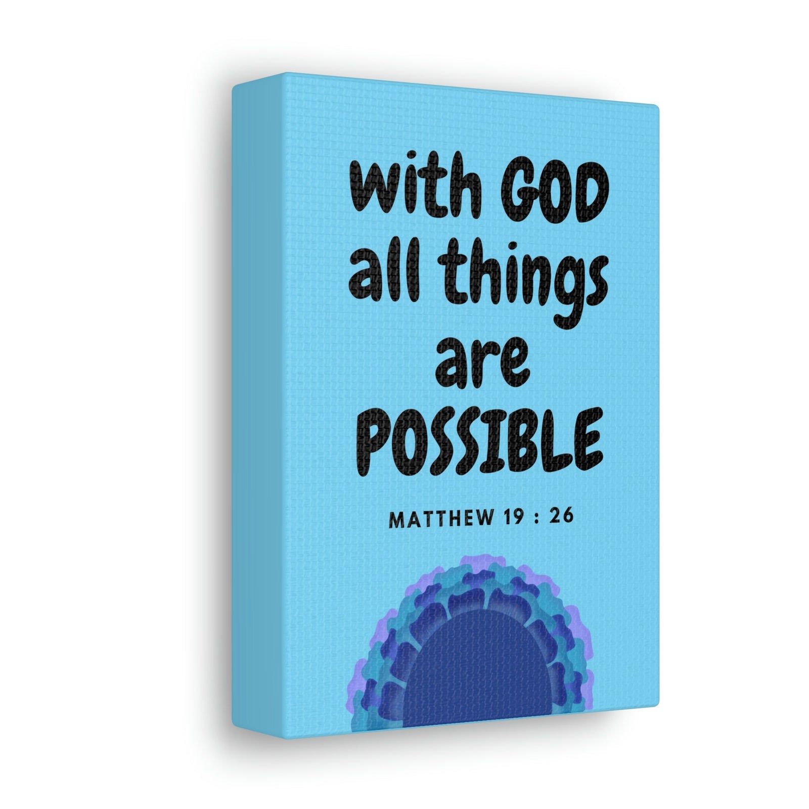 Scripture Walls All Things Are Possible Matthew 19:26 Blue Christian Wall Art Bible Verse Print Ready to Hang Unframed-Express Your Love Gifts