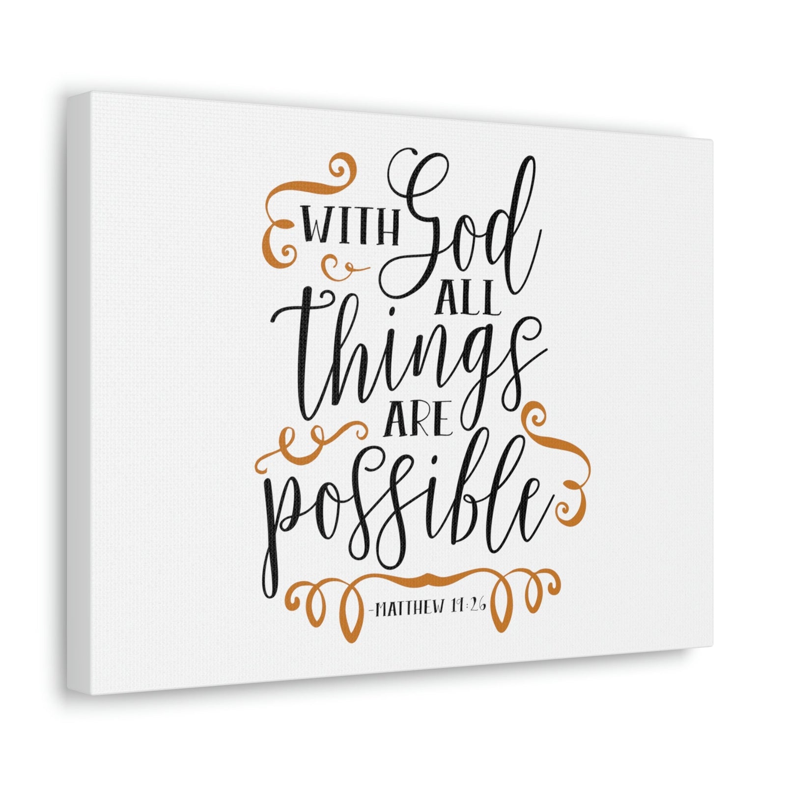 Scripture Walls All Things Are Possible Matthew 19:26 Brown Curves Christian Wall Art Bible Verse Print Ready to Hang Unframed-Express Your Love Gifts