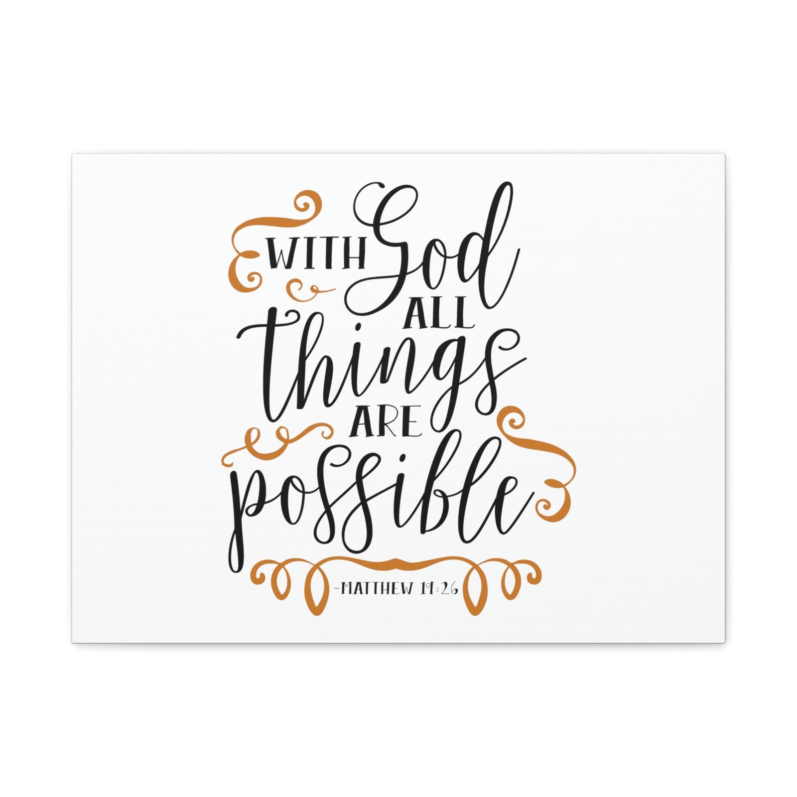 Scripture Walls All Things Are Possible Matthew 19:26 Brown Curves Christian Wall Art Bible Verse Print Ready to Hang Unframed-Express Your Love Gifts