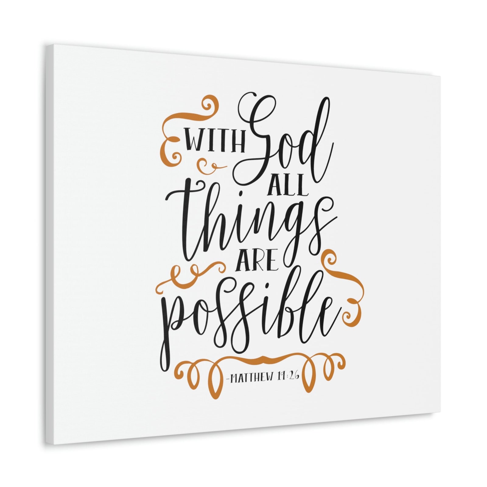 Scripture Walls All Things Are Possible Matthew 19:26 Brown Curves Christian Wall Art Bible Verse Print Ready to Hang Unframed-Express Your Love Gifts