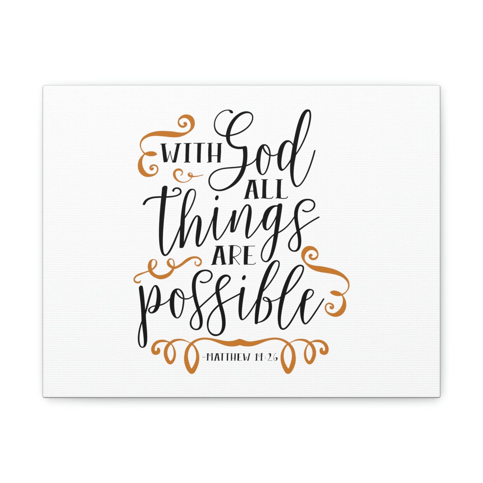Scripture Walls All Things Are Possible Matthew 19:26 Brown Curves Christian Wall Art Bible Verse Print Ready to Hang Unframed-Express Your Love Gifts