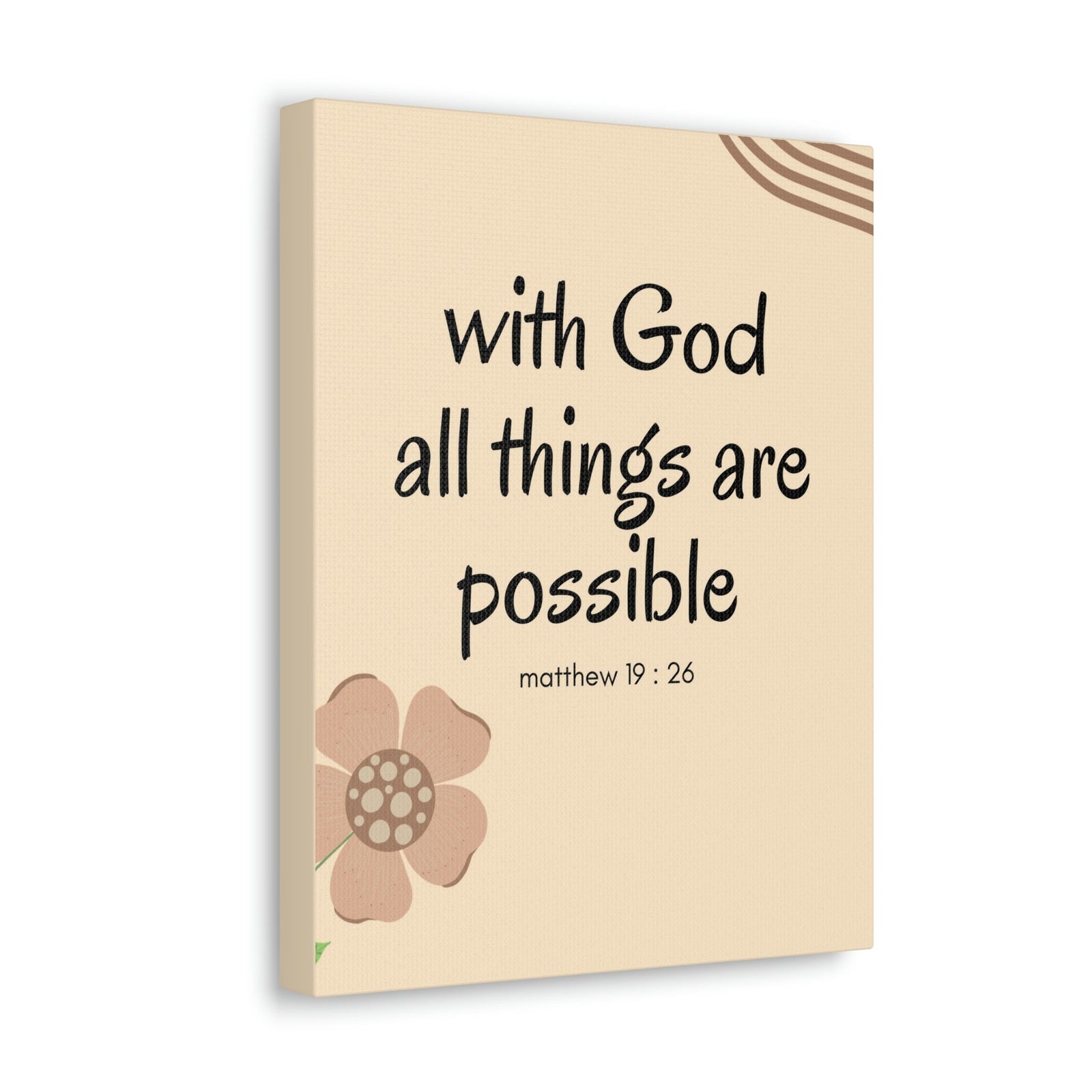 Scripture Walls All Things Are Possible Matthew 19:26 Brown Flower Christian Wall Art Bible Verse Print Ready to Hang Unframed-Express Your Love Gifts
