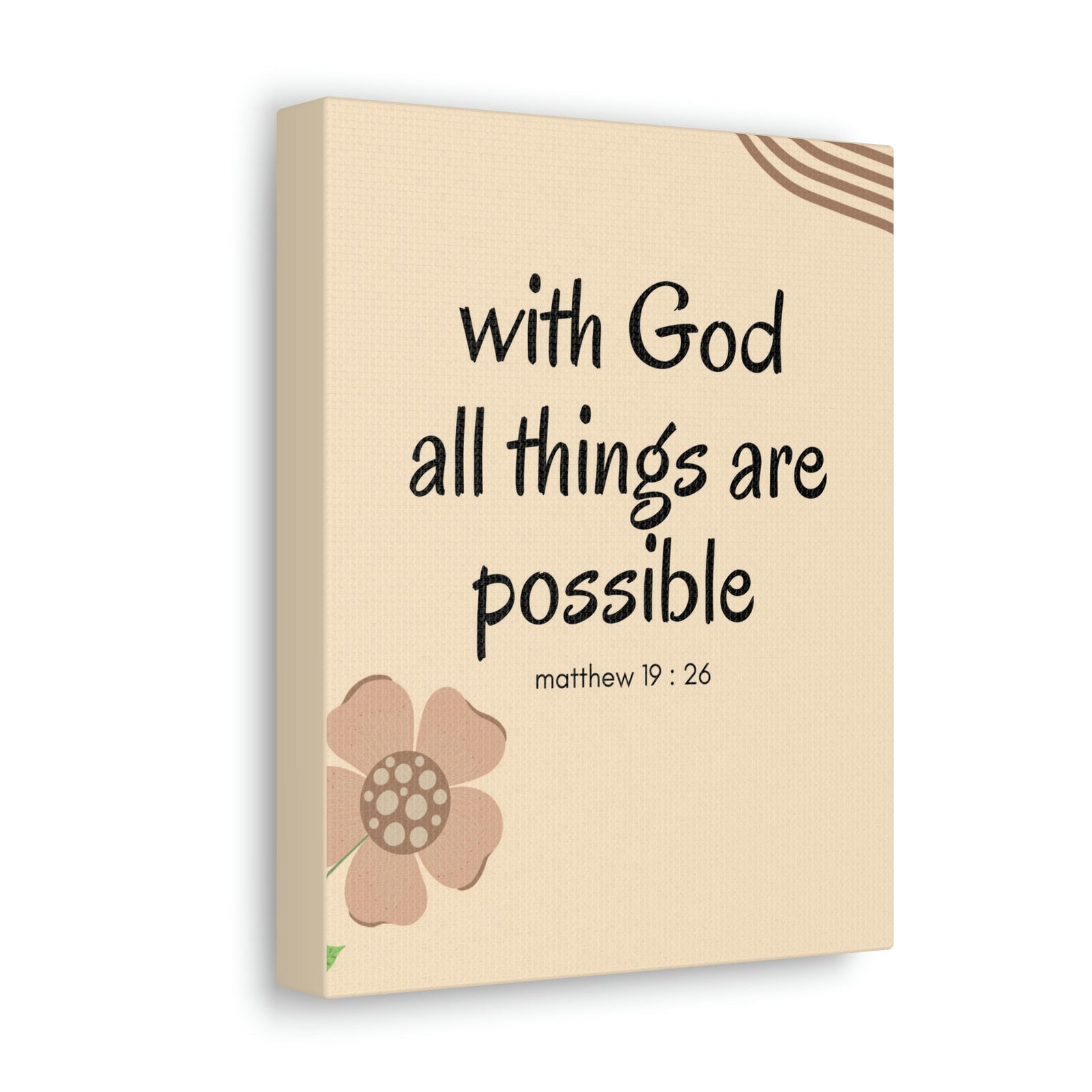 Scripture Walls All Things Are Possible Matthew 19:26 Brown Flower Christian Wall Art Bible Verse Print Ready to Hang Unframed-Express Your Love Gifts