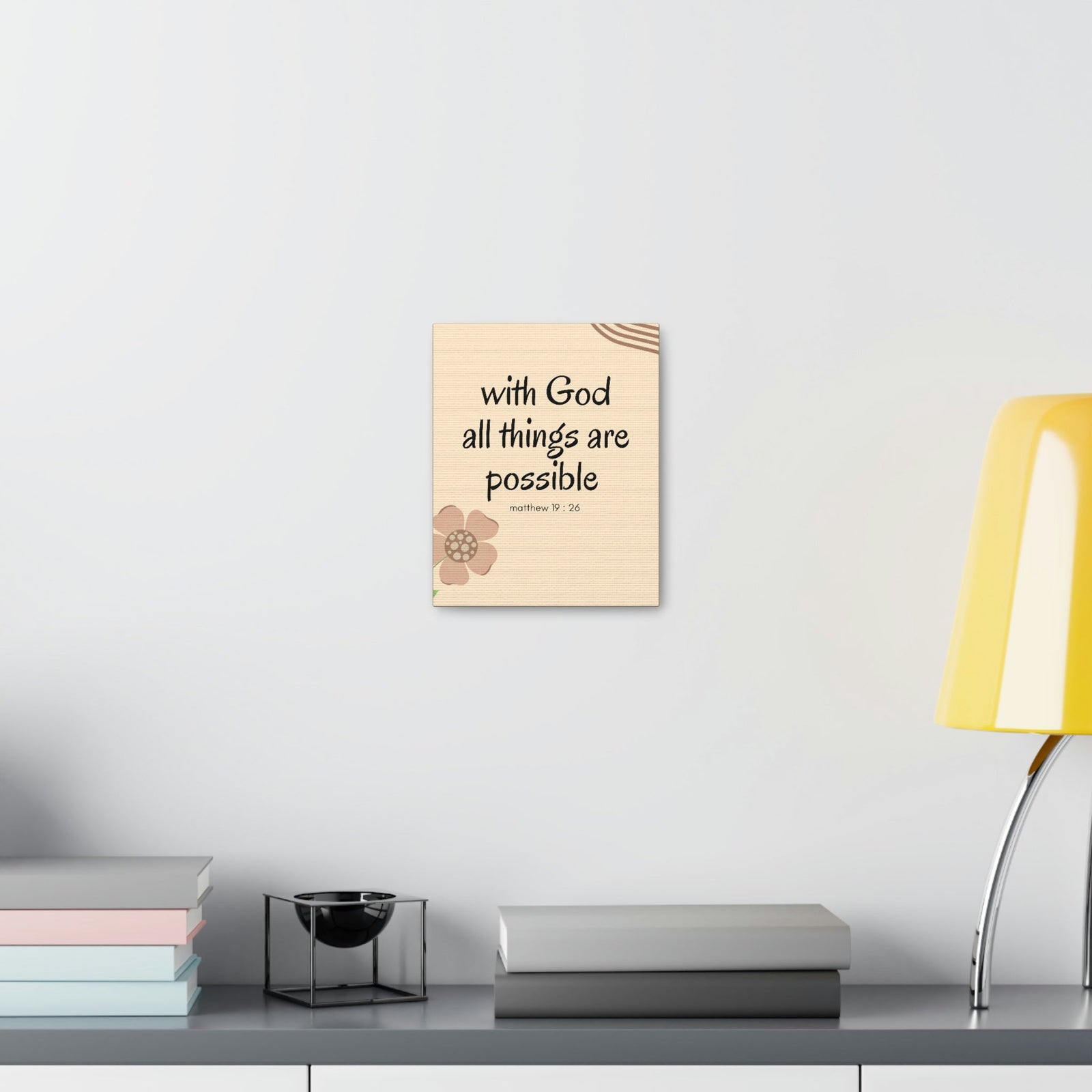 Scripture Walls All Things Are Possible Matthew 19:26 Brown Flower Christian Wall Art Bible Verse Print Ready to Hang Unframed-Express Your Love Gifts