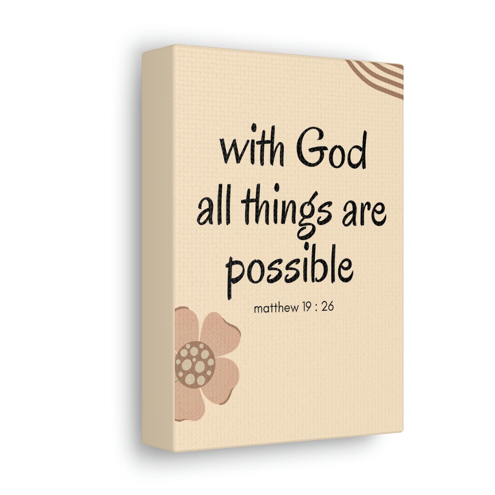 Scripture Walls All Things Are Possible Matthew 19:26 Brown Flower Christian Wall Art Bible Verse Print Ready to Hang Unframed-Express Your Love Gifts