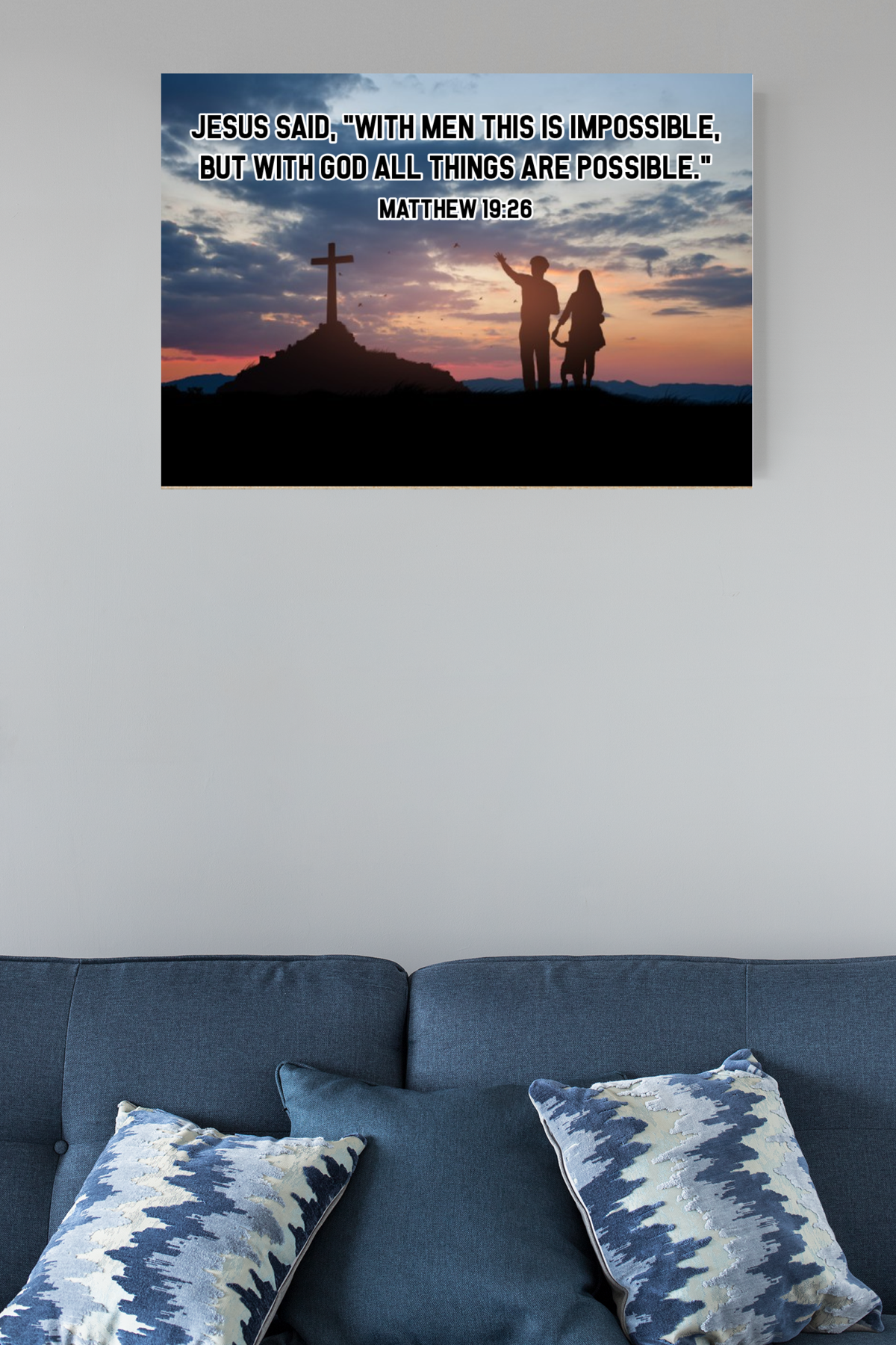 Scripture Walls All Things Are Possible Matthew 19:26 Christian Dad Canvas Unframed-Express Your Love Gifts