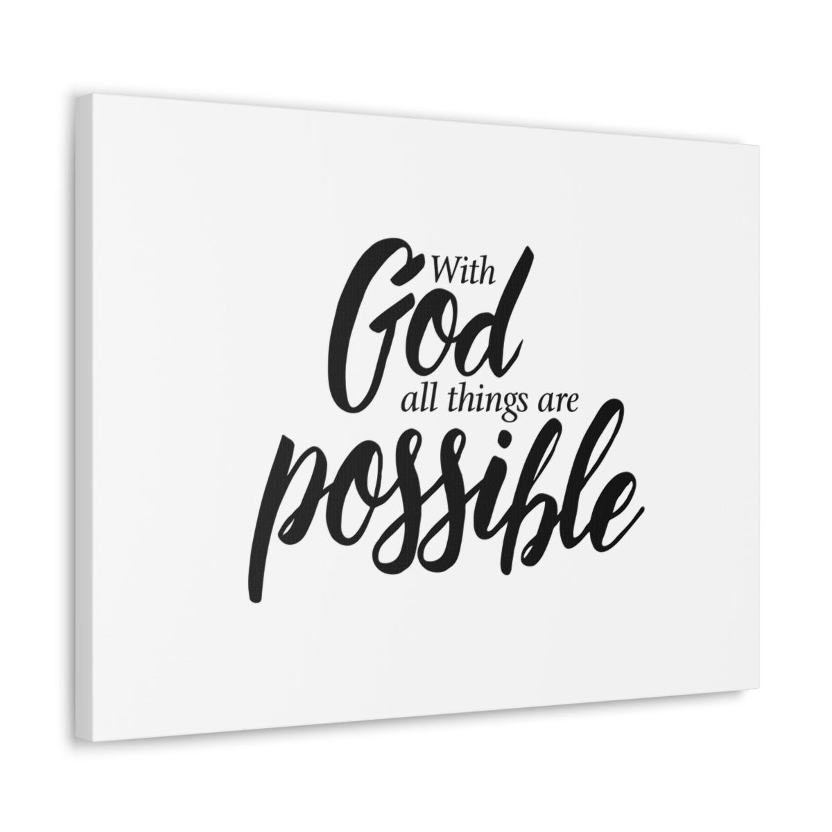 Scripture Walls All Things Are Possible Matthew 19:26 White Christian Wall Art Bible Verse Print Ready to Hang Unframed-Express Your Love Gifts