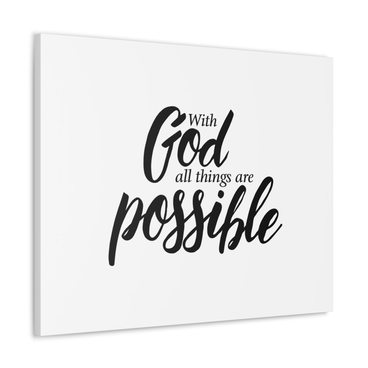 Scripture Walls All Things Are Possible Matthew 19:26 White Christian Wall Art Bible Verse Print Ready to Hang Unframed-Express Your Love Gifts