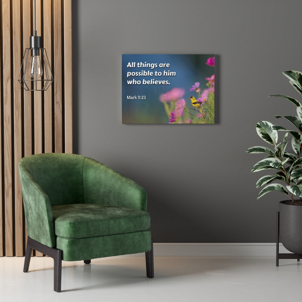 Scripture Walls All Things Mark 9:23 Bible Verse Canvas Christian Wall Art Ready to Hang Unframed-Express Your Love Gifts