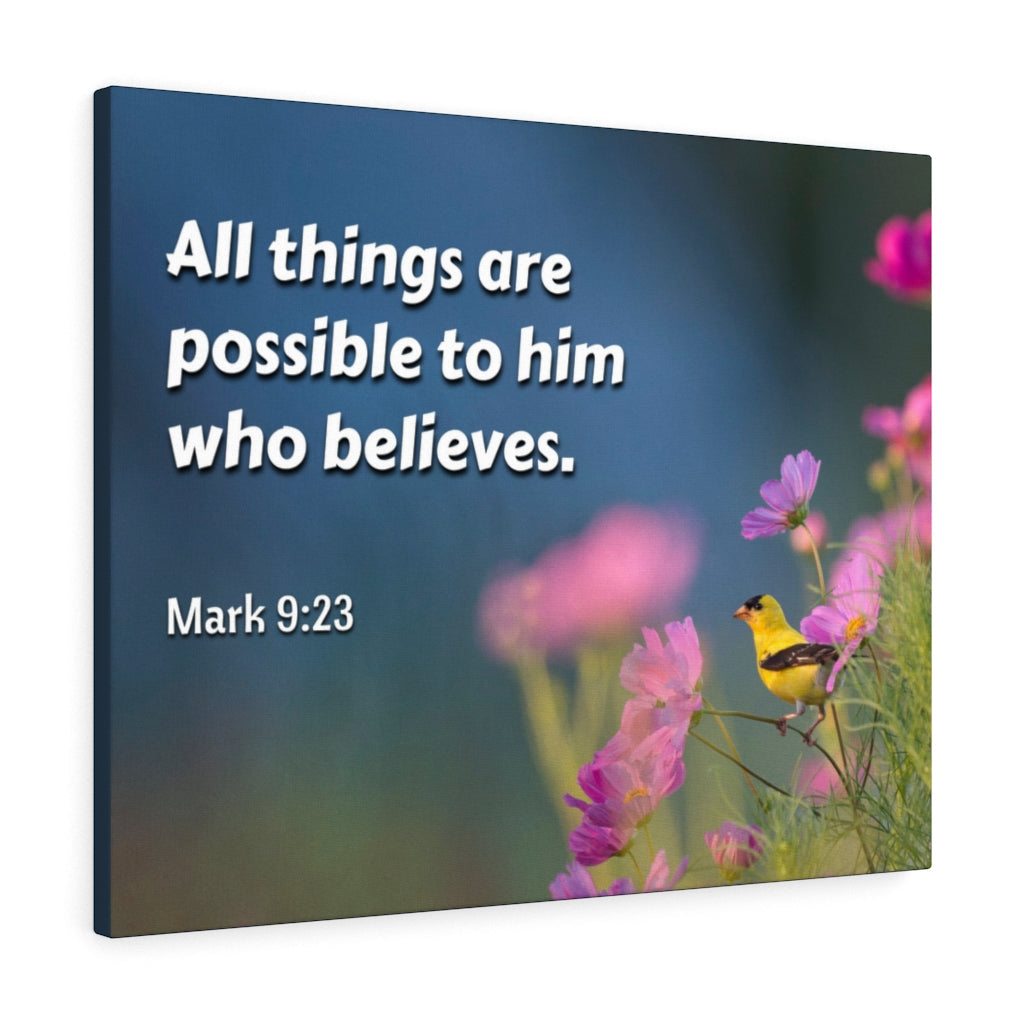 Scripture Walls All Things Mark 9:23 Bible Verse Canvas Christian Wall Art Ready to Hang Unframed-Express Your Love Gifts