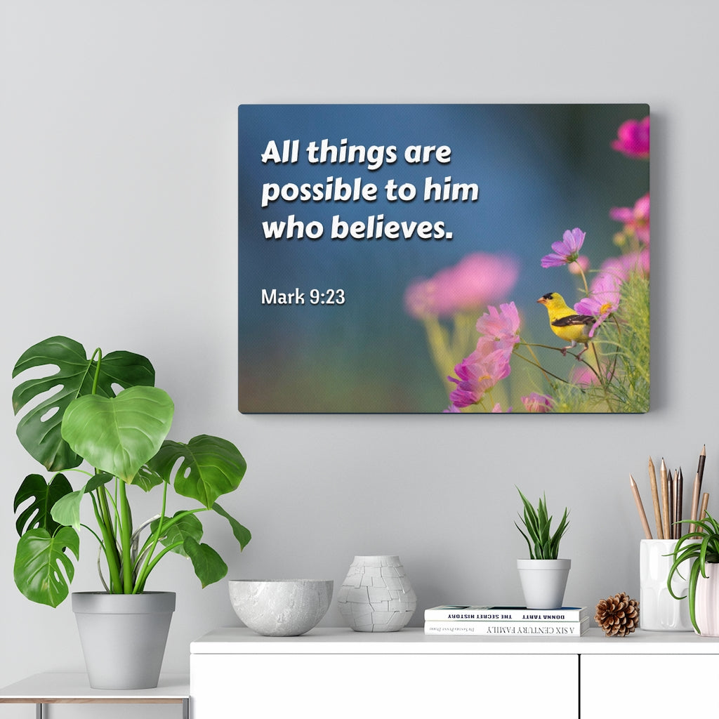 Scripture Walls All Things Mark 9:23 Bible Verse Canvas Christian Wall Art Ready to Hang Unframed-Express Your Love Gifts