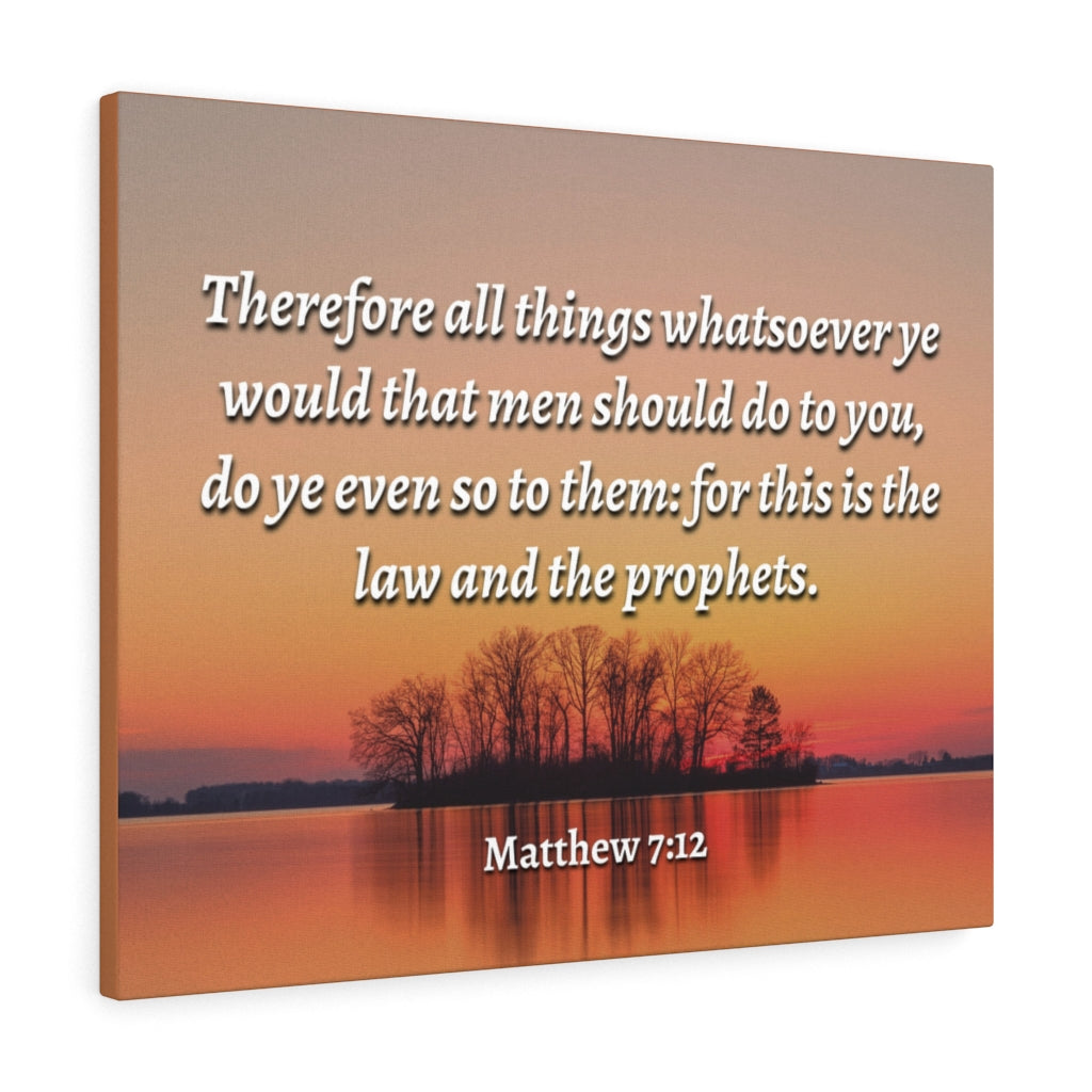 Scripture Walls All Things Matthew 7:12 Bible Verse Canvas Christian Wall Art Ready to Hang Unframed-Express Your Love Gifts
