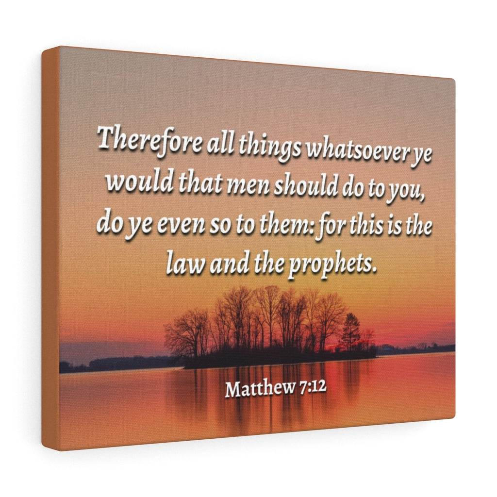 Scripture Walls All Things Matthew 7:12 Bible Verse Canvas Christian Wall Art Ready to Hang Unframed-Express Your Love Gifts