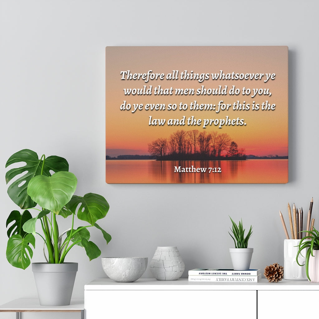Scripture Walls All Things Matthew 7:12 Bible Verse Canvas Christian Wall Art Ready to Hang Unframed-Express Your Love Gifts