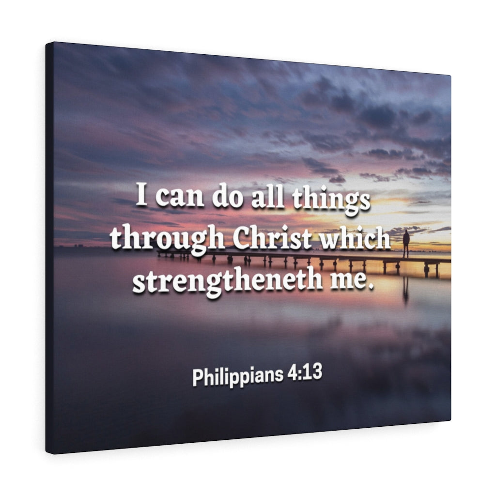 Scripture Walls All Things Philippians 4:13 Bible Verse Canvas Christian Wall Art Ready to Hang Unframed-Express Your Love Gifts