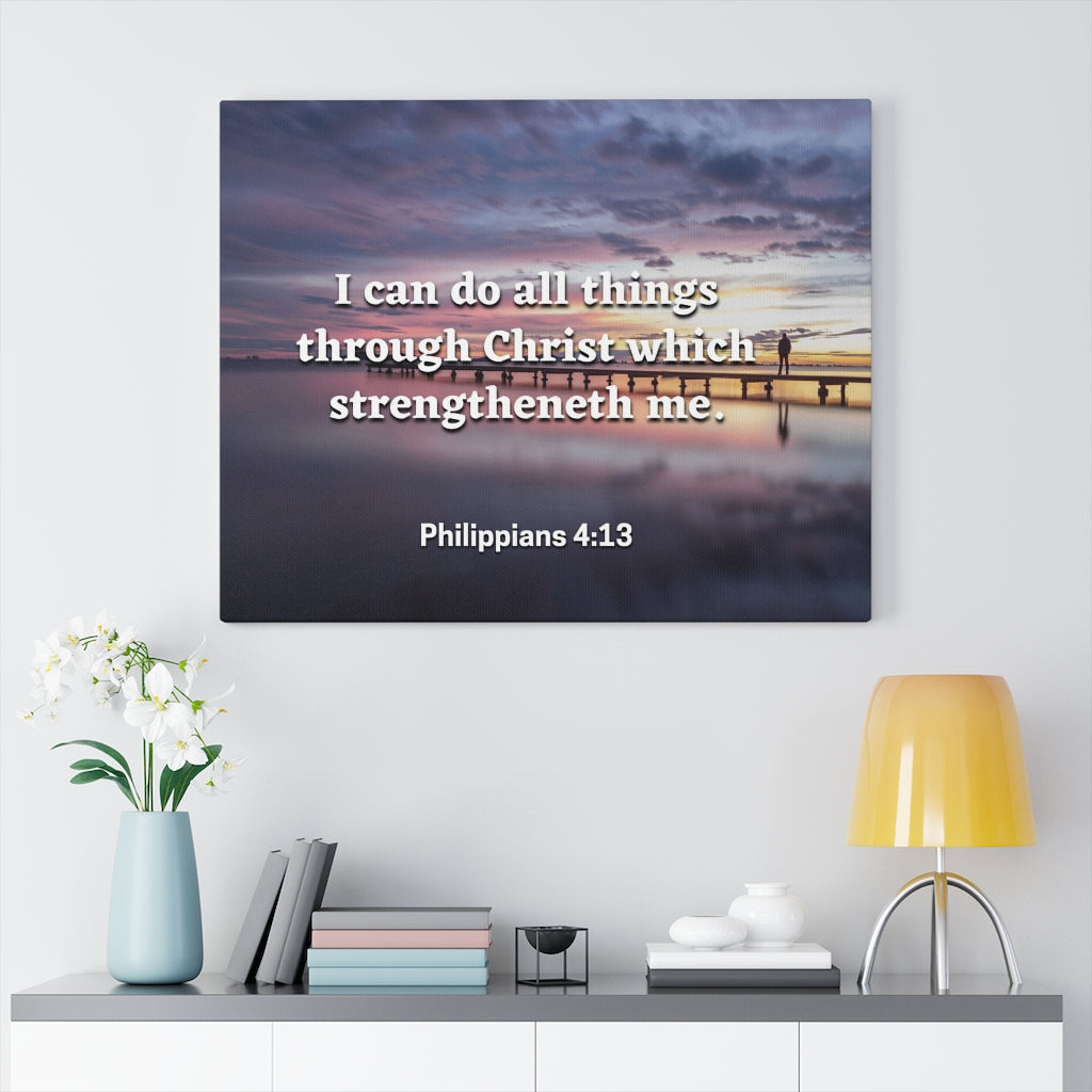 Scripture Walls All Things Philippians 4:13 Bible Verse Canvas Christian Wall Art Ready to Hang Unframed-Express Your Love Gifts