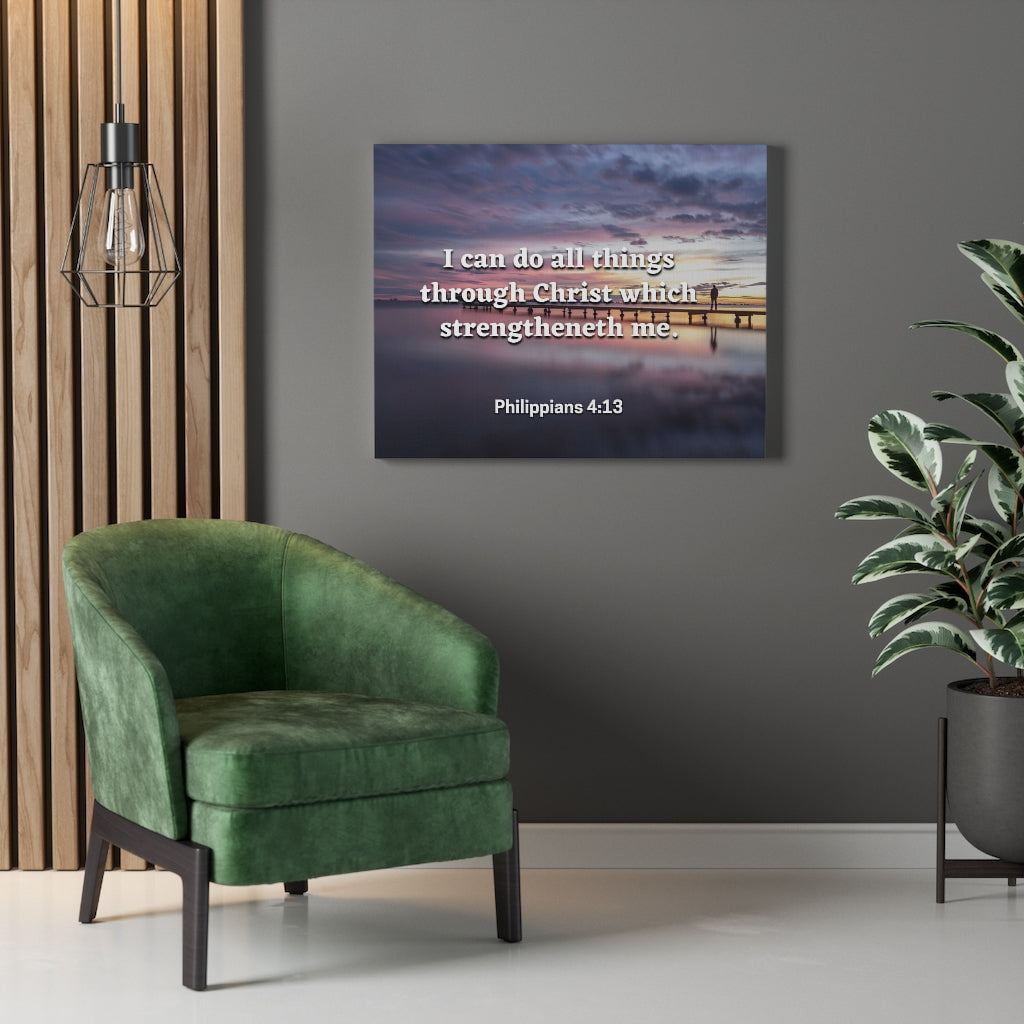 Scripture Walls All Things Philippians 4:13 Bible Verse Canvas Christian Wall Art Ready to Hang Unframed-Express Your Love Gifts