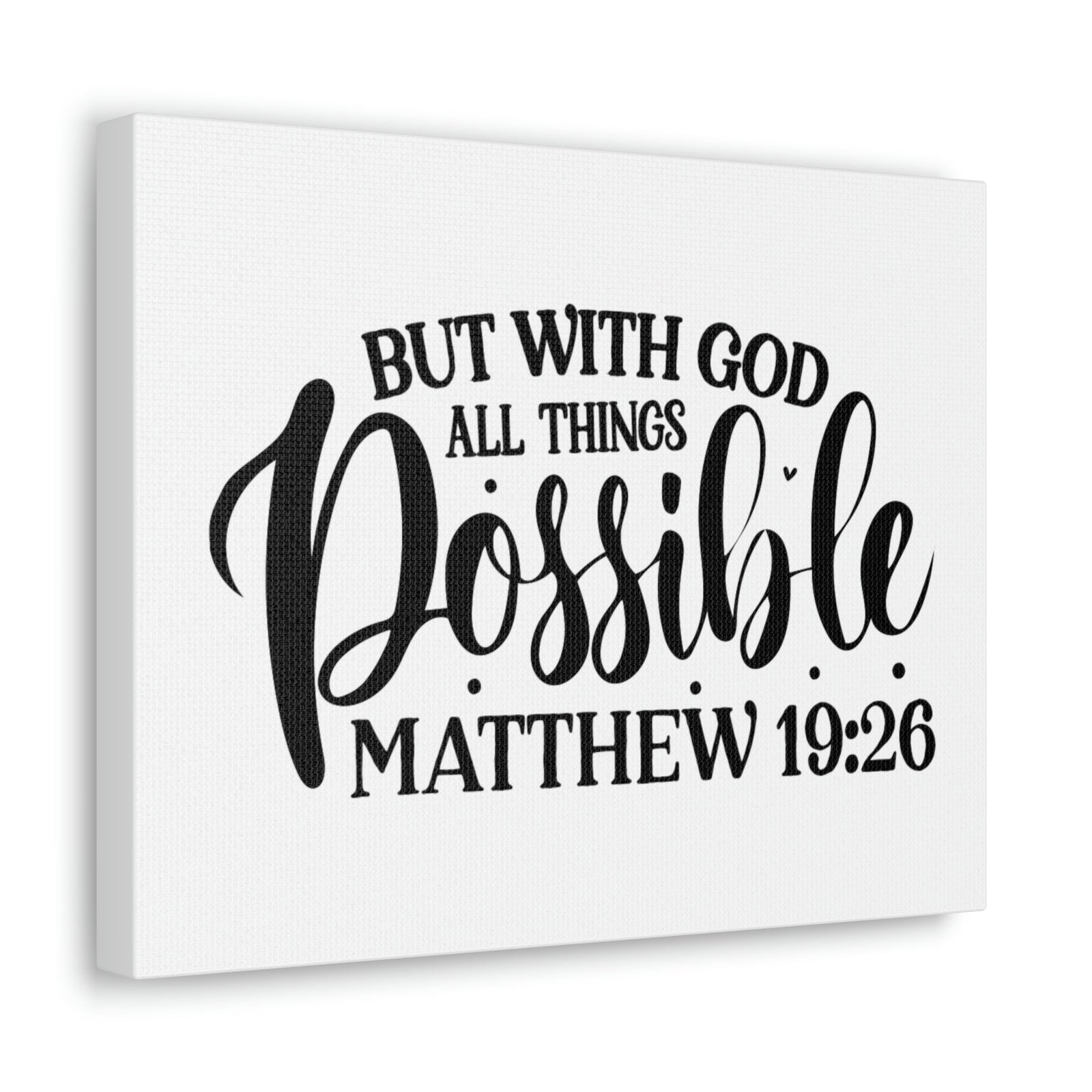 Scripture Walls All Things Possible With God Matthew 19:26 Cursive Christian Wall Art Bible Verse Print Ready to Hang Unframed-Express Your Love Gifts