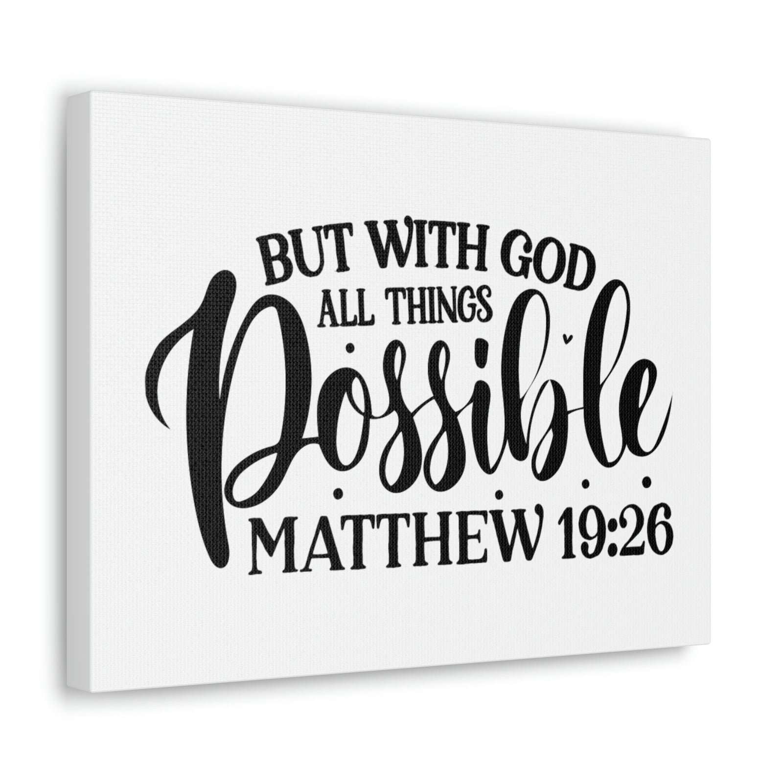 Scripture Walls All Things Possible With God Matthew 19:26 Cursive Christian Wall Art Bible Verse Print Ready to Hang Unframed-Express Your Love Gifts