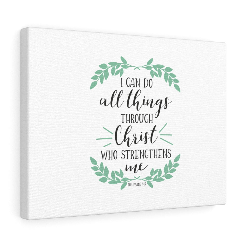 Scripture Walls All Things Through Christ Philippians 4:13 Bible Verse Canvas Christian Wall Art Ready to Hang Unframed-Express Your Love Gifts