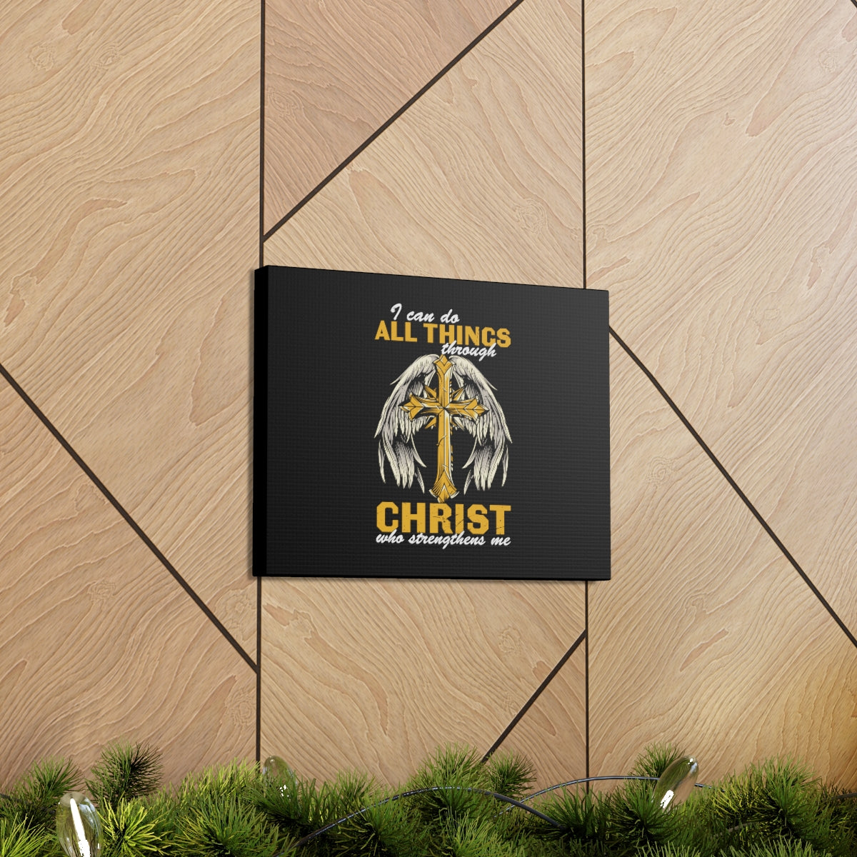 Scripture Walls All Things Through Christ Philippians 4:13 Christian Wall Art Bible Verse Print Ready to Hang Unframed-Express Your Love Gifts